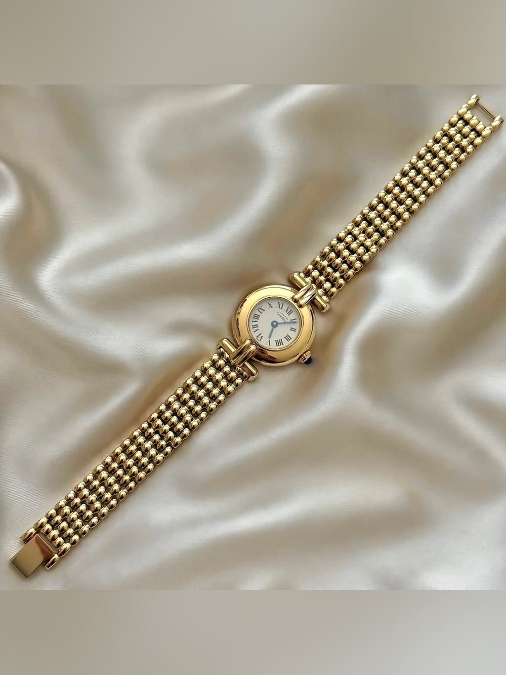 AUTHENTIC RARE VINTAGE CARTIER GOLD WATCH - WITH BOX - Picture 5 of 8